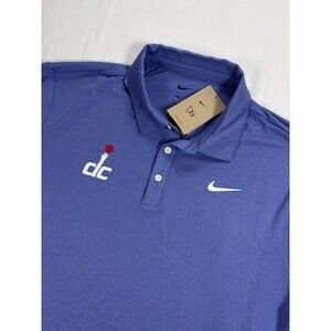 NWT Nike Dri-FIT XL Washington Wizards DC Logo Blue Polo Shirt Golf Men's